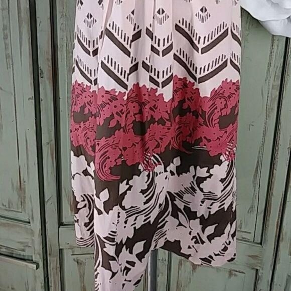 BCBG Paris Sleeveless Summer Dress Pink Brown Size 4 - Picture 4 of 6